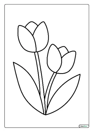 Simpele tulp kleurplaat — gratis printbare PDF