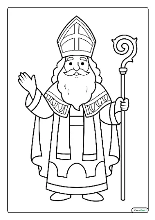 Sinterklaas kleurplaat — voorbeeld