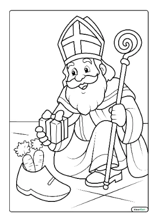 Sinterklaas schoen zetten kleurplaat — gratis printbare PDF