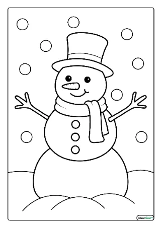 Sneeuwpop kleurplaat — gratis printbare PDF