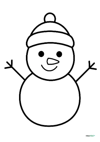 Sneeuwpop makkelijk kleurplaat — gratis printbare PDF