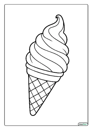 Softijs kleurplaat — gratis printbare PDF