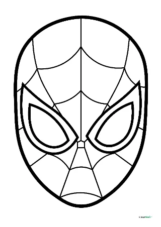 Spiderman gezicht kleurplaat — gratis printbare PDF