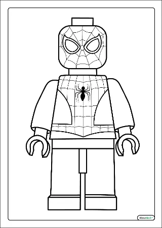 Spiderman lego kleurplaat — gratis printbare PDF