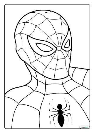 Spiderman makkelijk kleurplaat — gratis printbare PDF