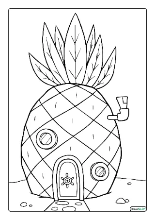 Spongebob ananas huis kleurplaat — gratis printbare PDF