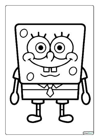 Spongebob makkelijk kleurplaat — gratis printbare PDF