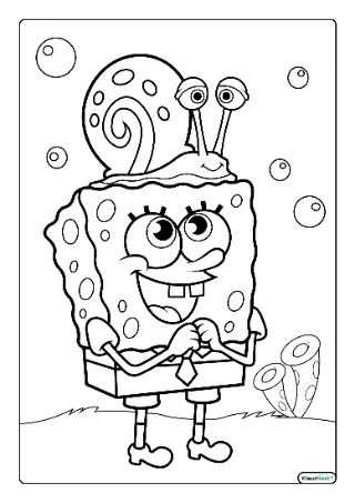 Spongebob met gerrit kleurplaat — gratis printbare PDF