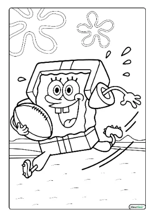 Spongebob voetbal kleurplaat — gratis printbare PDF