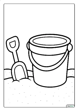 Strandemmer kleurplaat — gratis printbare PDF