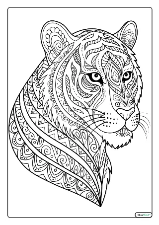 Tijger mandala kleurplaat — gratis printbare PDF