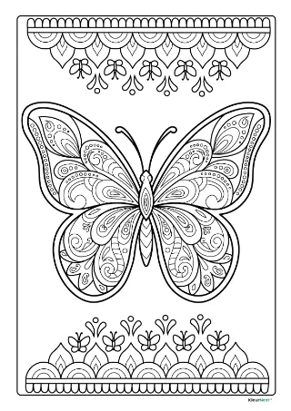 Vlinder mandala kleurplaat — gratis printbare PDF