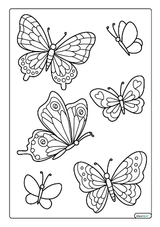 Vlinders kleurplaat — gratis printbare PDF