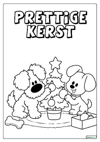 Woezel en pip kerst kleurplaat — gratis printbare PDF