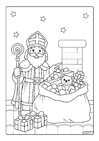 Zak van sinterklaas kleurplaat — gratis printbare PDF