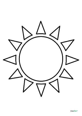 Zon peuters kleurplaat — gratis printbare PDF